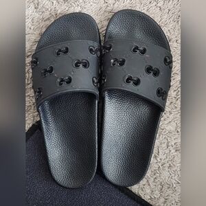 Guxci Black Slide Sandals Size 6